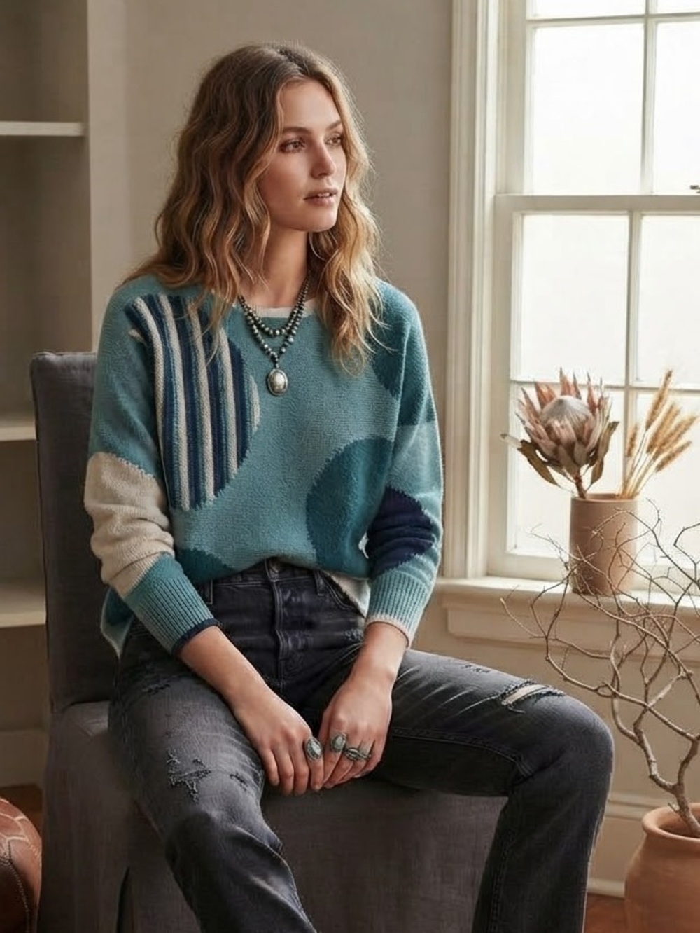Zaket & Plover Anthropologie Mega Dot Merino Wool Sweater M